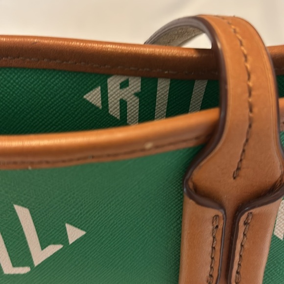 VTG Lauren by Ralph Lauren Caldwell Shopper in Lawn Green large logo tote bag - Picture 14 of 15